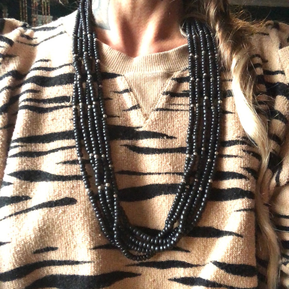 Beaded black necklace